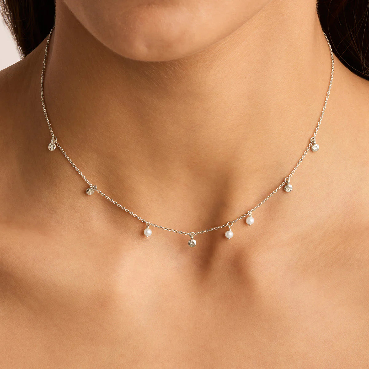 ENDLESS GRACE PEARL CHOKER SILVER Obdressed