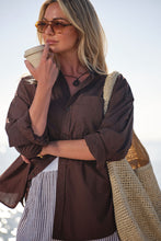 Peta Oversized Shirt - Chocolate