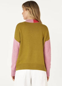 Colour Block Trim Jumper - Parfait
