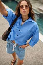Peta Oversized Shirt - Amalfi Blue