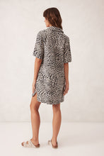 Boxy Shirt Dress - Leopard Linen Blend