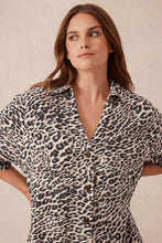 Boxy Shirt Dress - Leopard Linen Blend