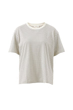 Stevie Slouchy Tee - Milk/Phantom Fine Stripe