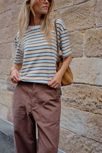 Stevie Slouchy Tee - New Butter Brunette Stripe