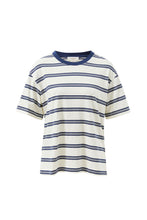 Stevie Slouchy Tee - Milk/Heritage Navy Stripe