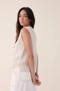 Mesh Knit Tank - Ecru