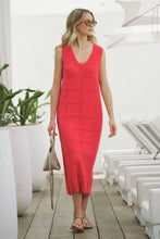 Sqaure Knit Midi Tank Dress - Heritage Red