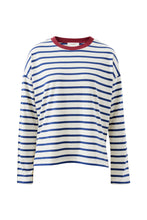 Scout Slouchy L/S Tee - Milk Prussion Blue Stripe