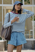 Scout Slouchy L/S Tee - White Washed/Navy Stripe
