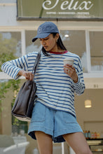 Scout Slouchy L/S Tee - Milk Prussion Blue Stripe