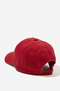 Ceres Monogram Cap - Deep Red Ecru Stitch