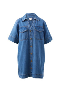 Relaxed Shirt Dress - Fresh Indigo