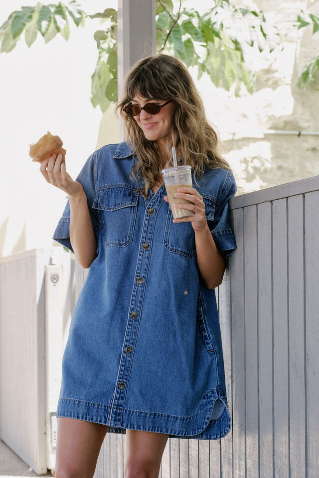 Relaxed Shirt Dress - Fresh Indigo