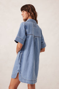 Relaxed Shirt Dress - Mid Vintage Blue