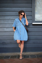 Sammy Relaxed Shirt Dress - Mid Vintage Blue