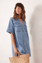 Relaxed Shirt Dress - Mid Vintage Blue