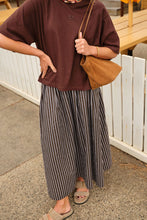 Florence Maxi Skirt - Chocolate White Stripe