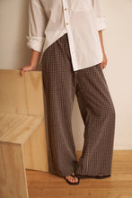 The Lounge Pant Textured Chocolate Check