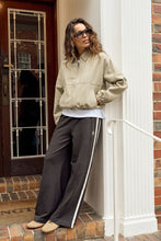 Gigi Wide Leg Terry Trackpant - Phantom Side Stripe