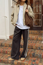Gigi Wide Leg Terry Trackpant - Phantom Side Stripe