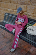 Gigi Wide Leg Pants - Burgundy and Blue