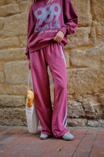 Gigi Wide Leg Pants - Burgundy and Blue