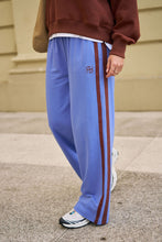 Gigi Wide Leg Terry Trackpant - Vintage Blue
