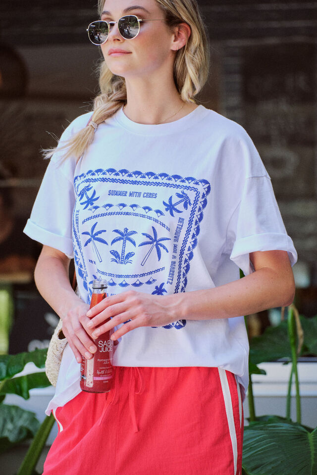 Boyfriend Tee -Summer Cobalt Blue