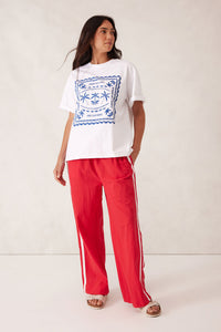 Relaxed Drawstring Pant - Heritage Red