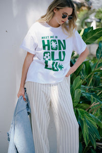 Boyfriend Tee -Honolulu Winter Green