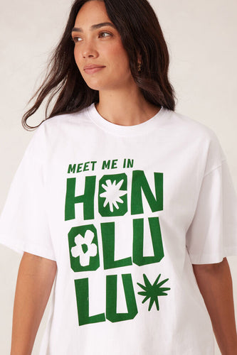 Boyfriend Tee -Honolulu Winter Green