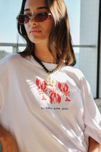 Liv Oversized Tee White Summer Lobsters