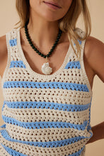 Talulah  Knit Tank Powder Blue Stripe