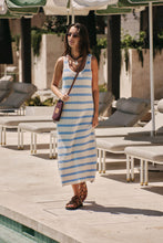 Talulah Knit Tank Dress Powder Blue Stripe