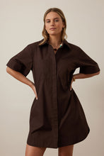 Sara Mini Shirt Dress - Chocolate