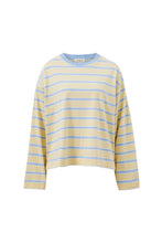 Beau L/S Slouchy Tee - Butter/China Blue Stripe