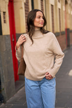 Alex  Knit Funnel Neck Pullover - Oat Marle