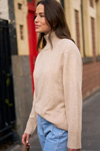 Alex  Knit Funnel Neck Pullover - Oat Marle