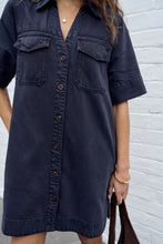 Bonnie Relaxed Shirt Dress - Washed Black