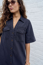 Bonnie Relaxed Shirt Dress - Washed Black