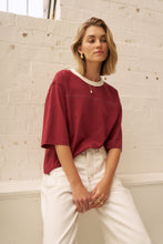 Devon Slouchy Seam Tee Mulberry