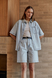 Marlow Boxy Denim Shirt - Bleach