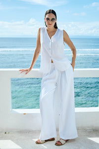 Miramar Palazzo Pant - White