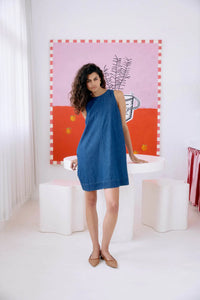 Melenia Denim Tank Dress - Indigo