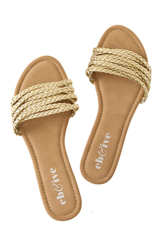 Miramar Plaited Sandal Gold