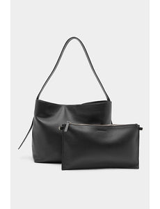 Bridie Leather Shopper - Black