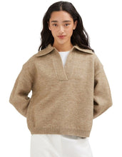 Collared Knit Jumper - Khaki