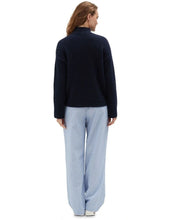 Mock Neck Knit - Navy