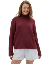 Mock Neck Knit - Burgundy