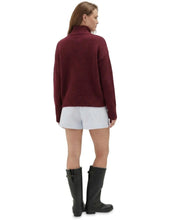 Mock Neck Knit - Burgundy